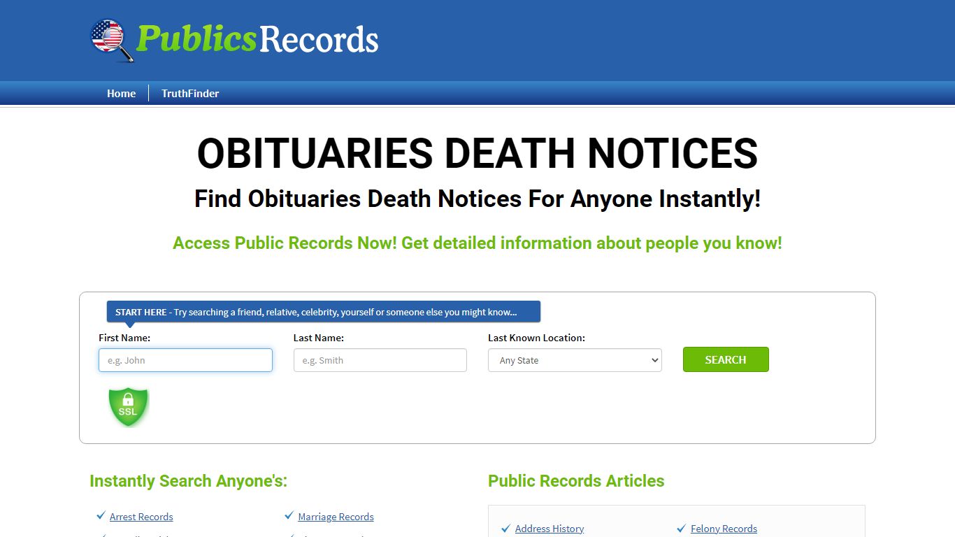 Find Obituaries Death Notices For Anyone Instantly!